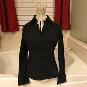 INC - Black button down blouse/shirt - Petite size